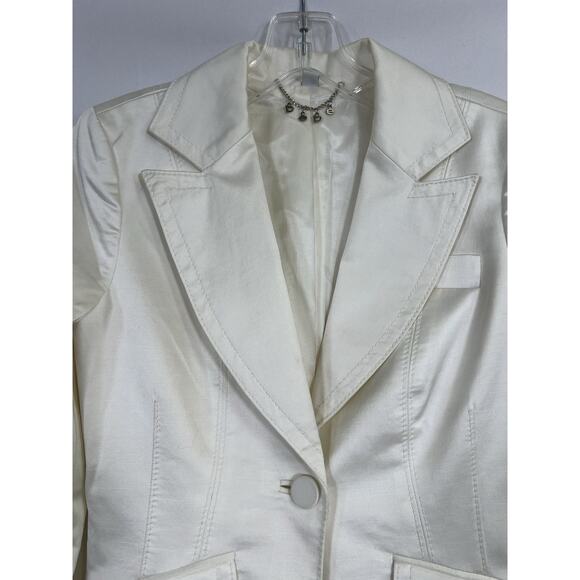 Vintage Y2K 2000s Bebe White Tailored Fitted Blazer Size 2 - Picture 11 of 11